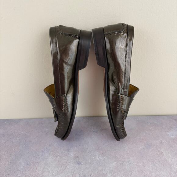 Cole Haan Shoes Womens Size 7 B Tassel Loafers Slip On Brown Shiny D29965 - Picture 6 of 15